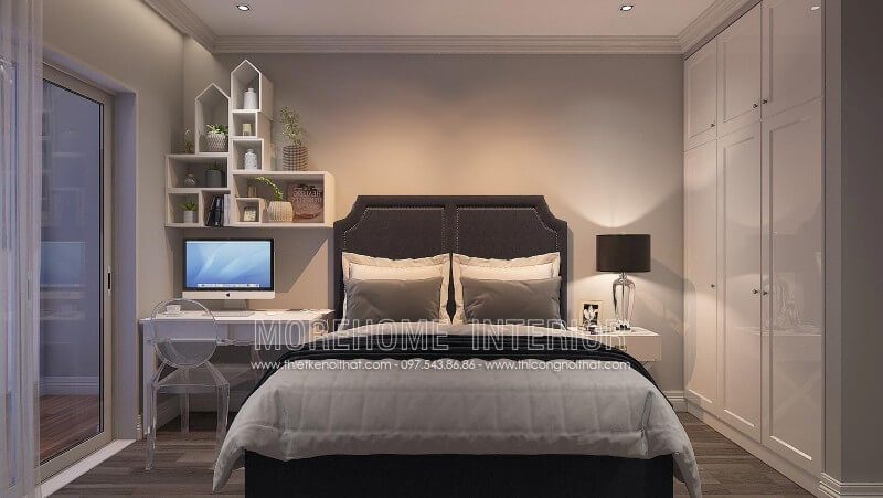 Mẫu giường ngủ gỗ tự nhiên bọc nỉ tân cổ điển đẹp tại Hà Nội